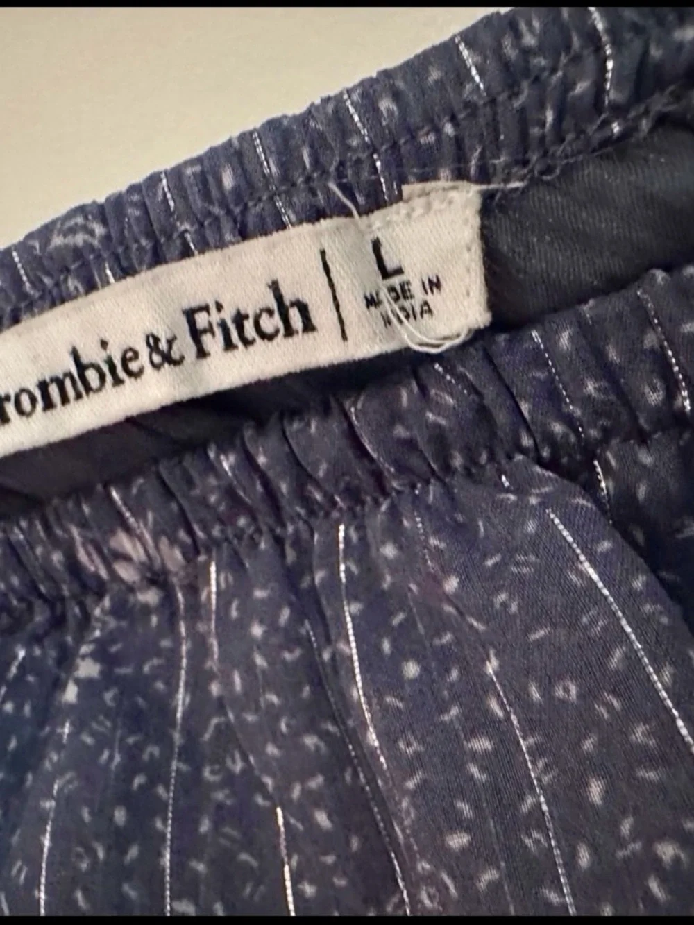 Abercrombie & Fitch Off Shoulder Blue Floral Bodysuit Blouse Large
